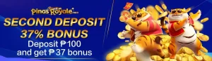 PINAS ROYALE - SECOND DEPOSIT 37% BONUS DEPOSIT PHP 100 GET PHP37 BONUS