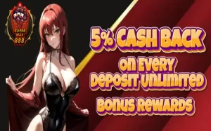 SUPERMAX888 - 5% CASHBACKON EVERY DEPOSIT