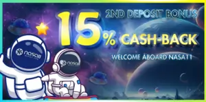 NASA11 - 15% CASH-BACK ON 2ND DEPOSIT BONUS